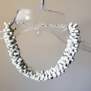 Zara white chunky modern chain necklace